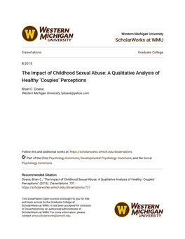 The Impact of Childhood Sexual Abuse: a Qualitative Analysis of Healthy `Couples’ Perceptions