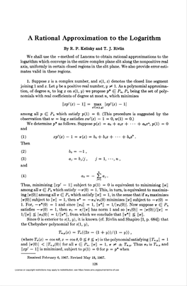 A Rational Approximation to the Logarithm