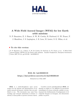 For Low Earth Orbit Missions N