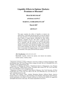 Liquidity Effects in Options Markets: Premium Or Discount?