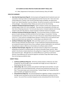 2012 Cut Flower Cultural Practice Studies and Variety Trials