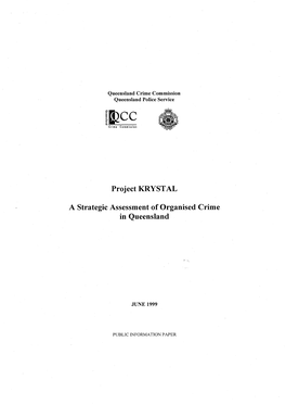 Project KRYSTAL a Strategic Assessment of Organised Crime In