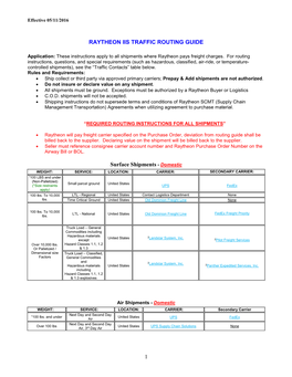 Effective: 6/20/05 NORTH TEXAS TRAFFIC ROUTING GUIDE