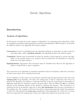 Greedy Algorithms