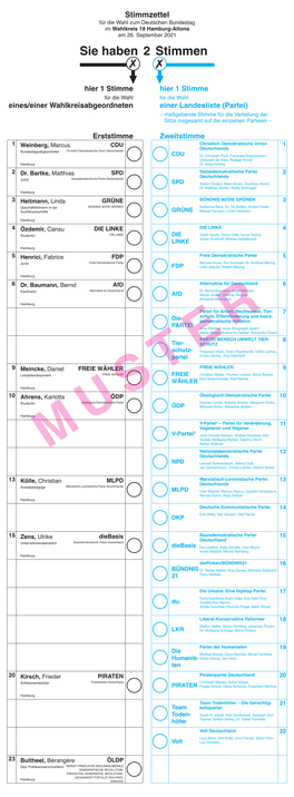 Musterstimmzettel Wahlkreis 19 (PDF, 615,7