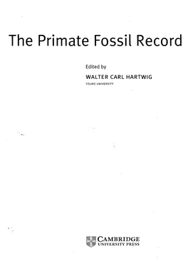 The Primate Fossil Record