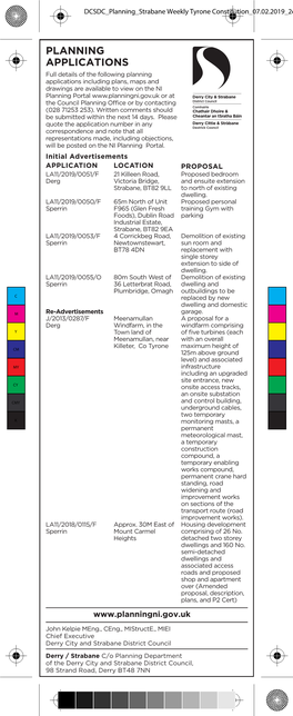 DCSDC Planning Strabane Weekly Tyrone Constitution 07.02.2019 2Clms X 190Mm Draft 3.Pdf 1 29/01/2019 16:15:08