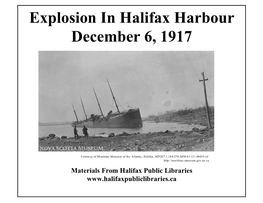 Explosion in Halifax Harbour December 6, 1917