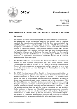 Concept Plan for the Destruction of Eight Old Chemical Weapons