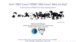 Linux? POSIX? GNU/Linux? What Are They? a Short History of POSIX (Unix-Like) Operating Systems
