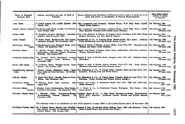 Name of Deceased (Surname First) Address, Description and Date Of