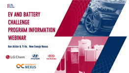 Ev and Battery Challenge Program Information Webinar