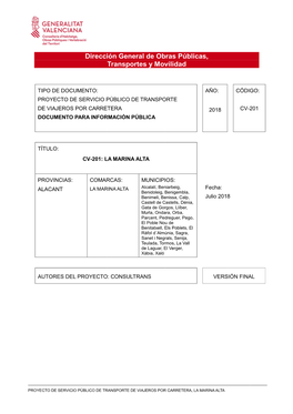 Proyecto CV 201 LA MARINA ALTA.Pdf