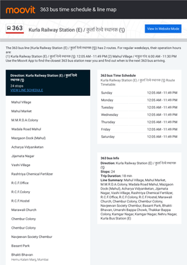 363 Bus Time Schedule & Line Route