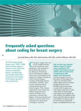 Frequently Asked Questions About Coding for Breast Surgery