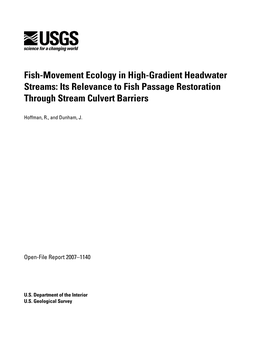 Fish-Movement Ecology in High-Gradient Headwater Streams: Its Relevance to Fish Passage Restoration Through Stream Culvert Barriers