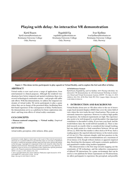 Playing with Delay: an Interactive VR Demonstration