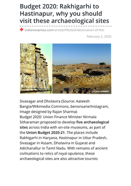 Budget 2020: Rakhigarhi to Hastinapur, Why You Should Visit These Archaeological Sites