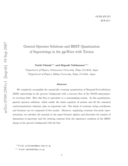 General Operator Solutions and BRST Quantization of Superstrings in The