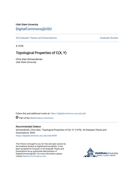 Topological Properties of C(X, Y)