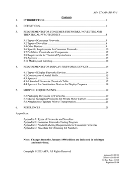 APA STANDARD 87-1 Contents 1