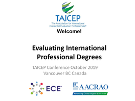 2019 Evaluating International Professional Degrees