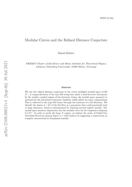 Modular Curves and the Refined Distance Conjecture