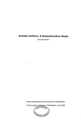 Suicide-Authors: a Deconstructive Study by Lilia Loman