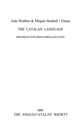 Jude Webber & Miquel Strubell I Trueta the CATALAN LANGUAGE