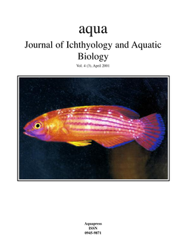 Journal of Ichthyology and Aquatic Biology Vol