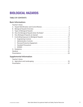 Chapter 6 Biological Hazards