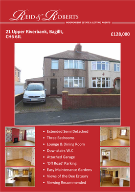 21 Upper Riverbank, Bagillt, CH6 6JL £128,000