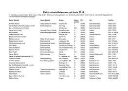 Elektro-Installateurverzeichnis 2019