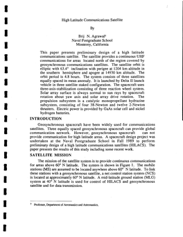 High Latitude Communications Satellite By