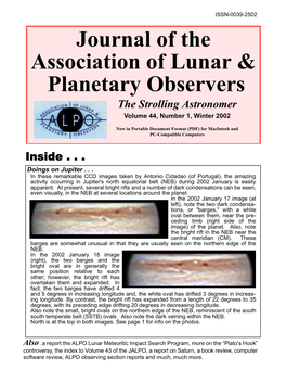 Journal of the Association of Lunar & Planetary Observers