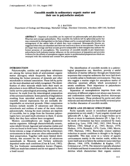 Coccolith Moulds in Sedimentary Organic Matter and Their Use in Palynofacies Analysis