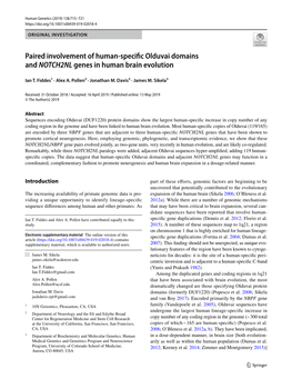 Paired Involvement of Human-Specific Olduvai Domains and NOTCH2NL