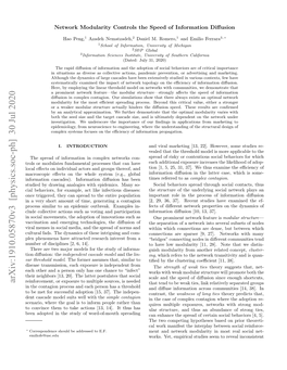 Network Modularity Controls the Speed of Information Diffusion