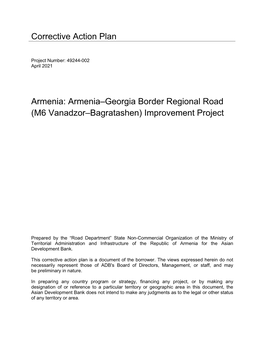 49244-002: Armenia-Georgia Border Regional Road (M6 Vanadzor