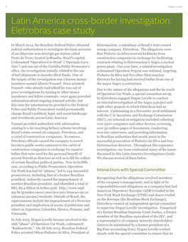 Latin America Cross-Border Investigation: Eletrobras Case Study