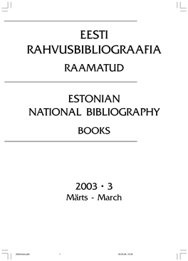 Eesti Rahvusbibliograafia Raamatud