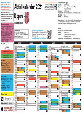 Abfallkalender 2021 ABFALLSAMMLUNG