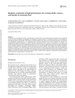 Realistic Evaluation of Hull Performance for Rowing Shells, Canoes, and Kayaks in Unsteady ﬂow