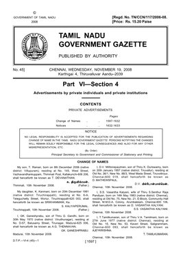 Tamil Nadu Government Gazette