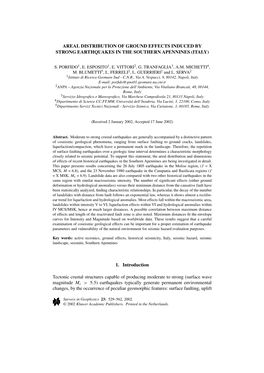 Areal Distribution of Ground Effects Induced by Strong Earthquakes in the Southern Apennines (Italy)