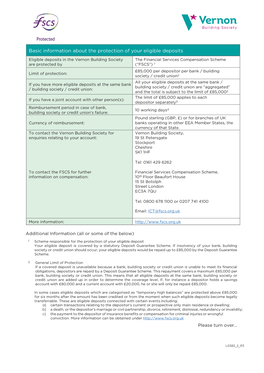 Basic Information About the Protection of Your Eligible Deposits