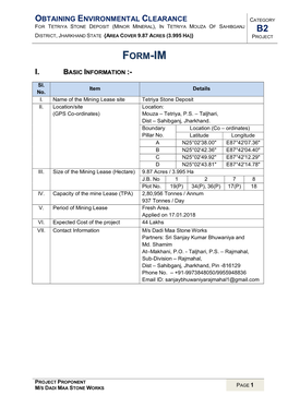 Obtaining Environmental Clearance