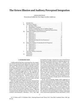 The Octave Illusion and Auditory Perceptual Integration