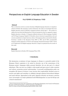 Perspectives on English Language Education in Sweden