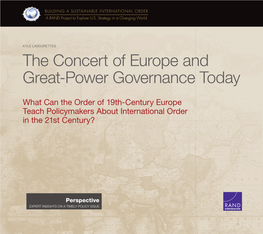 The Concert of Europe and Great-Power Governance Today